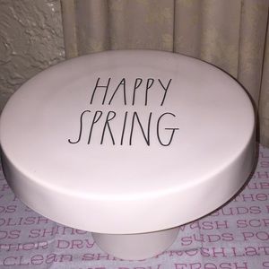 Rae Dunn HAPPY SPRING Cake Stand